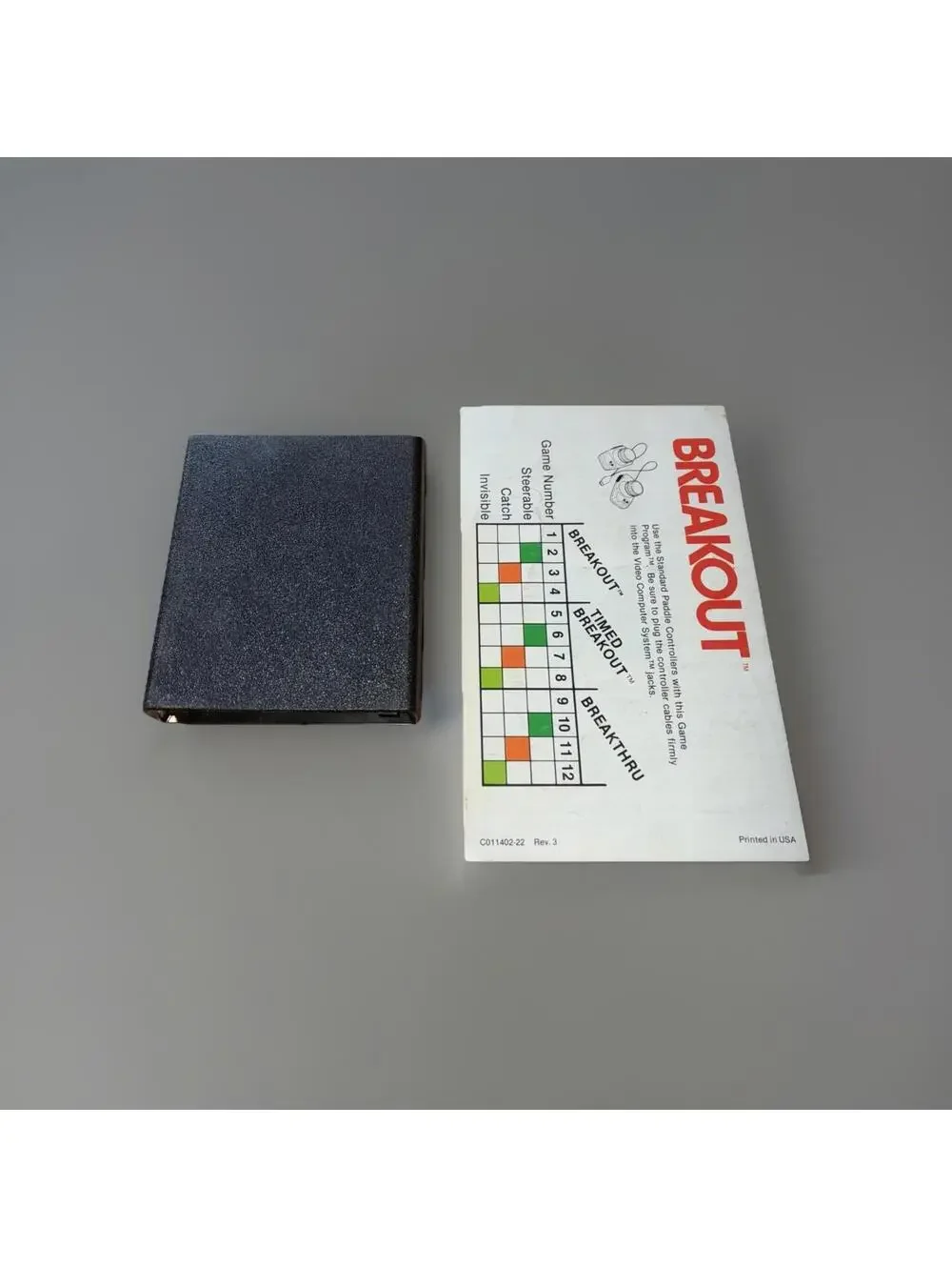 Atari 2600 Breakout Game Cartridge With Manual -  Tested
